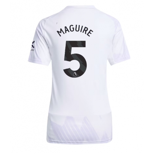 Billige Fotballdrakt Manchester United Harry Maguire #5 Replika Bortedrakt Dame 2025-26 Kortermet Billige Fotballdrakt Manchester United Harry Maguire #5 Replika Bortedrakt Dame 2025-26 Kortermet